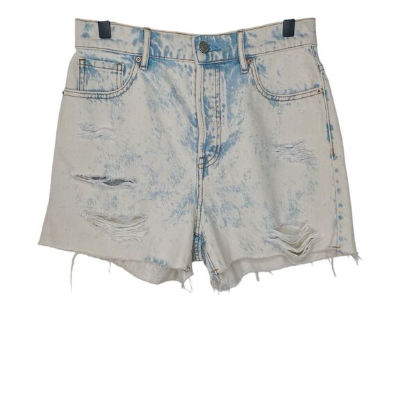 PacSun Jean Shorts Women's 27 Icon Acid Distressed Cut Off High Rise Button Fly - Picture 3 of 7